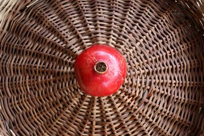 Directly above shot of red fruits in basket