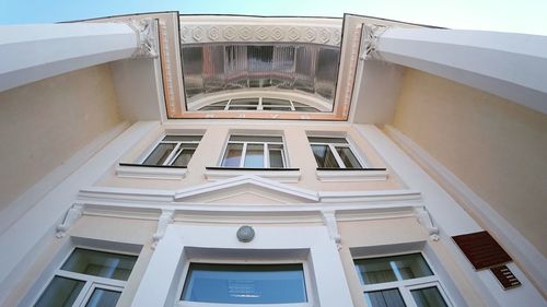 Low angle view of building against clear sky