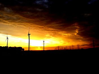 Silhouette of landscape at sunset