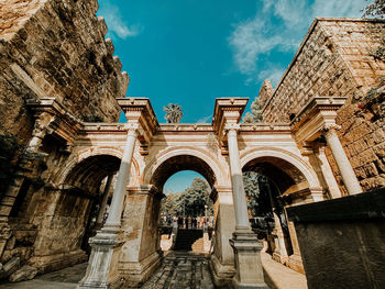 Low angle view of historical building against sky