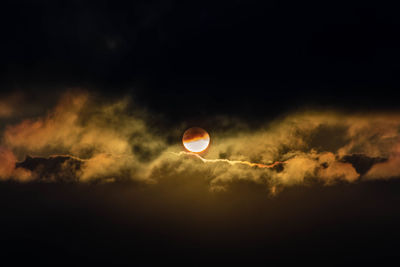 Low angle view of moon in sky