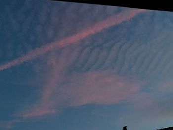 Low angle view of vapor trail in sky