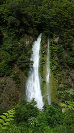 Scenic view of waterfall