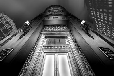 Low angle view of modern building in city