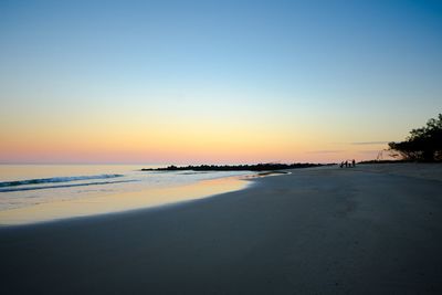 Scenic view of sea at sunset