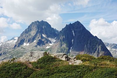 Scenic view of mountains against sky