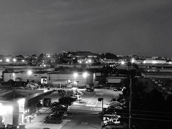 Illuminated city at night