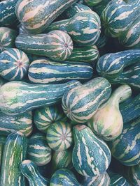 Full frame shot of pumpkins at market stall