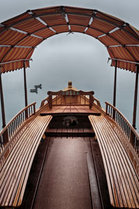 Low angle view of staircase against sky