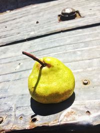 High angle view of fruits on table