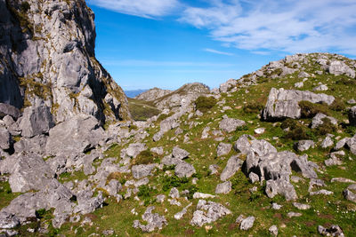 Scenic view of rocky mountains against sky