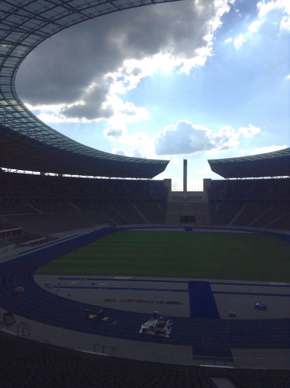 sport, stadium, cloud - sky, sky, soccer, architecture, playing field, grass, day, built structure, soccer field, outdoors, no people, competitive sport