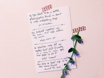 Close-up of text on white background