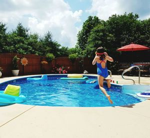 People swimming in pool