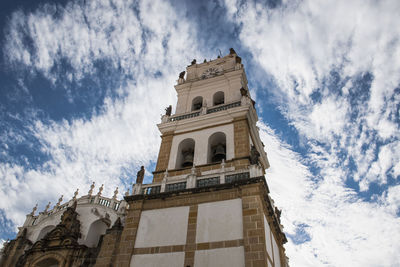 Low angle view of sucre metropolitan cathedral, chuquisaca, bolivia