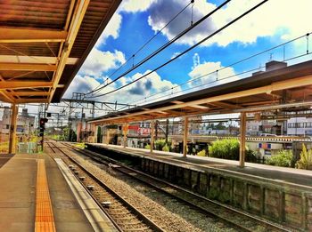 Train on railroad station platform