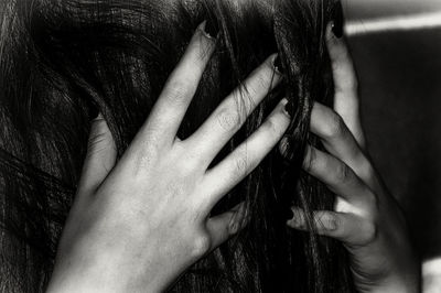 Close-up of woman with long hair