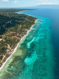 High angle view of sea against sky