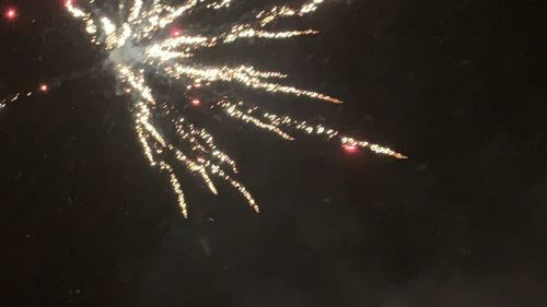 Firework display at night
