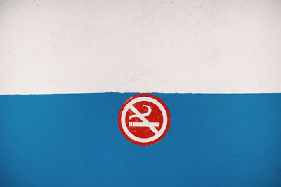 No smoking sign on wall