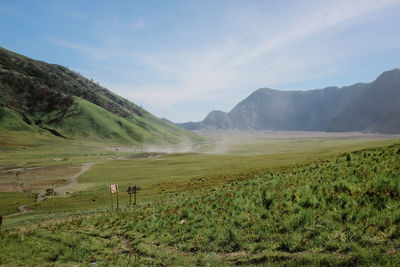 Scenic view of field against sky