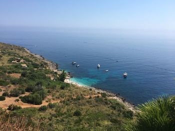 High angle view of sea against sky