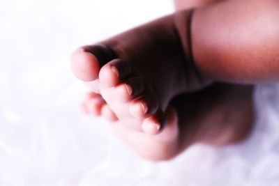 Close-up of baby hand