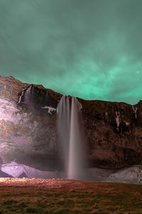 Scenic view of waterfall