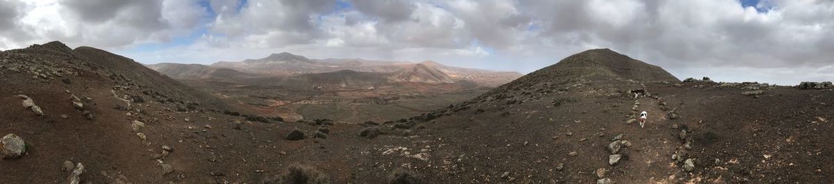 Panoramic view of mountains against sky