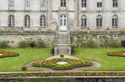 Fountain in front of building