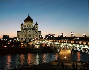View of illuminated city at night