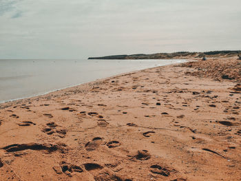 Scenic view of beach against sky