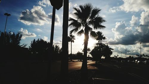 View of road at sunset