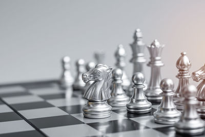 Close-up of chess pieces