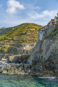 Scenery around manarola, a small town at a coastal area named cinque terre in liguria