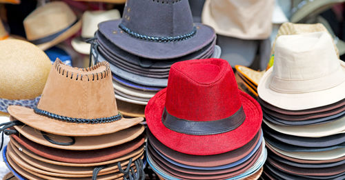 High angle view of various for sale at market stall