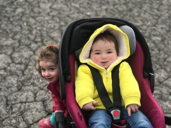 Portrait of cute children outdoors