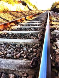 Railroad track at night