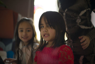 Close-up portrait of smiling girl