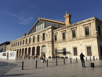 The main entrance to marseille-saint-charles station, the main railway station of marseille, france.