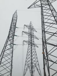 Low angle view of electricity pylon