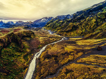 Scenic view of mountains against sky