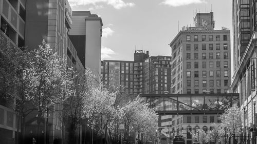 Low angle view of buildings against sky