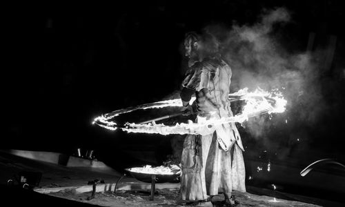 People photographing at night