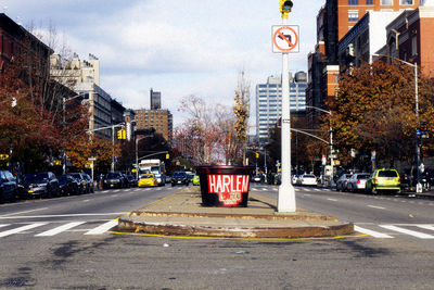 Road sign on city street