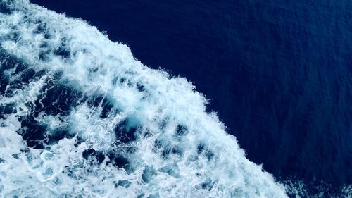 High angle view of sea waves