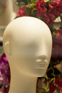 Close-up of statue of flower in store