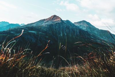 Scenic view of mountains against sky