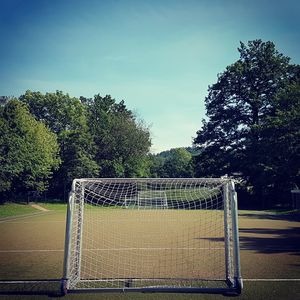 View of soccer field against sky
