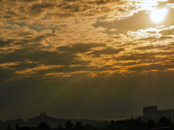 View of cityscape against sky during sunset